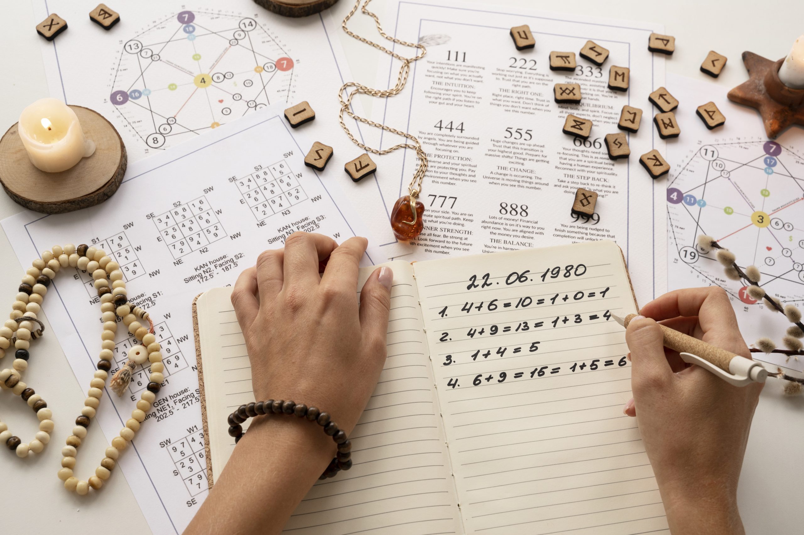 Kabbalistic Numerology Mission Number Chart 1-9, 11, 22